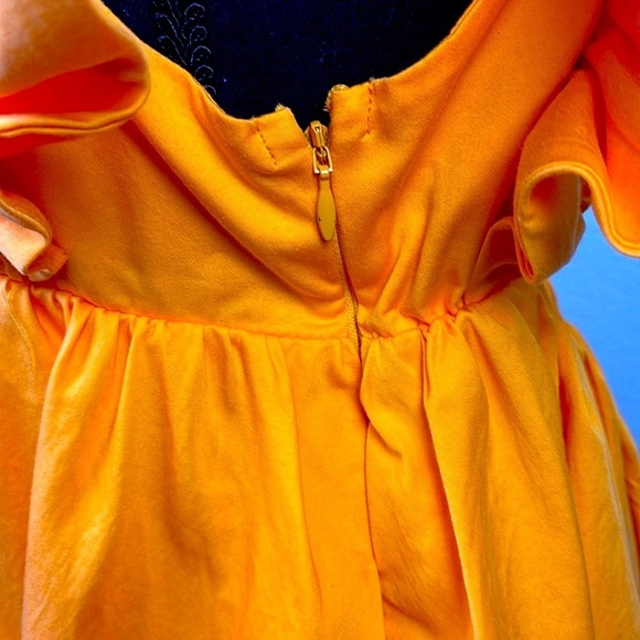 For Love & Lemons Clementine Dress Ruffle Sleeveless Tie Bow Back Mini V-Neck S - Picture 8 of 13